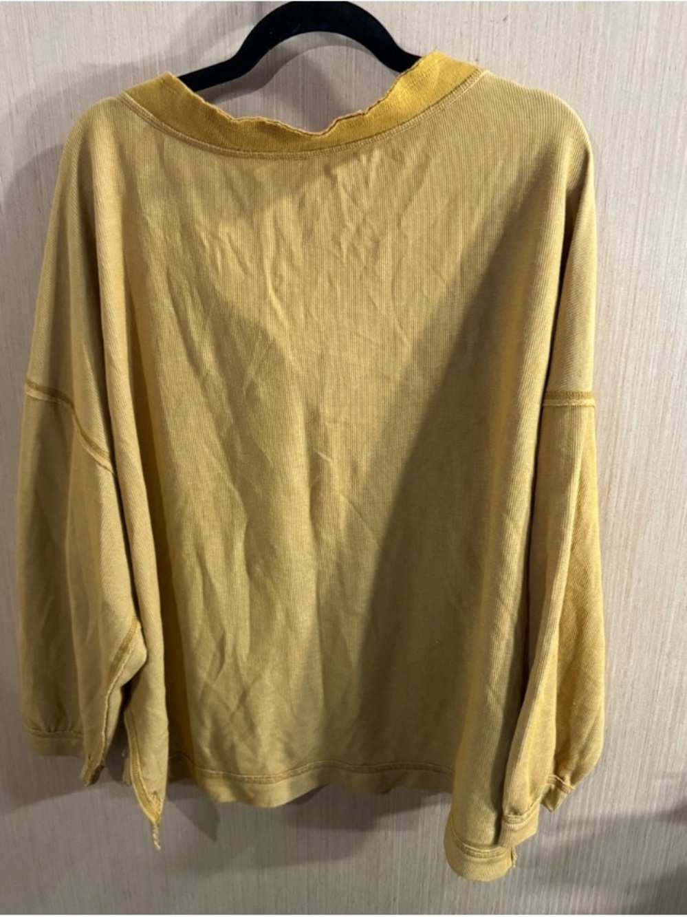 Washed Mustard Yellow Pullover Sweatshirt - Relaxed Fit